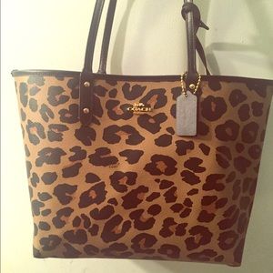 Leopard Coach Tote **Brand New**